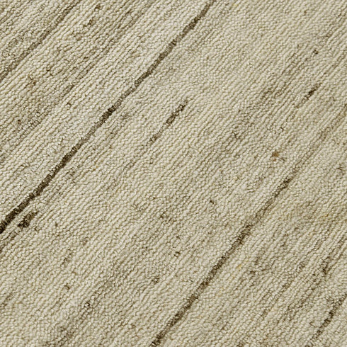 5' X 8' Ivory And Brown Wool Striped Hand Woven Area Rug