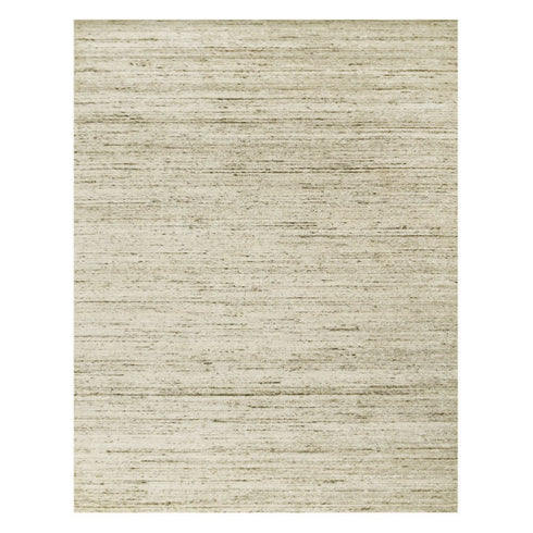 5' X 8' Ivory And Brown Wool Striped Hand Woven Area Rug