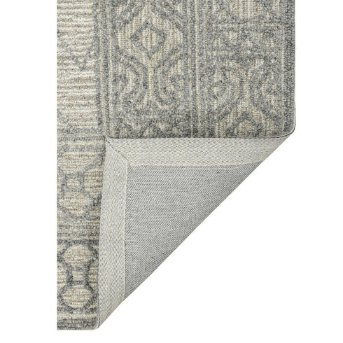 8' X 10' Gray And Ivory Wool Southwestern Hand Hooked Area Rug
