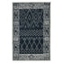 8' X 10' Charcoal And Ivory Wool Southwestern Hand Hooked Area Rug