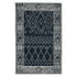 8' X 10' Charcoal And Ivory Wool Southwestern Hand Hooked Area Rug
