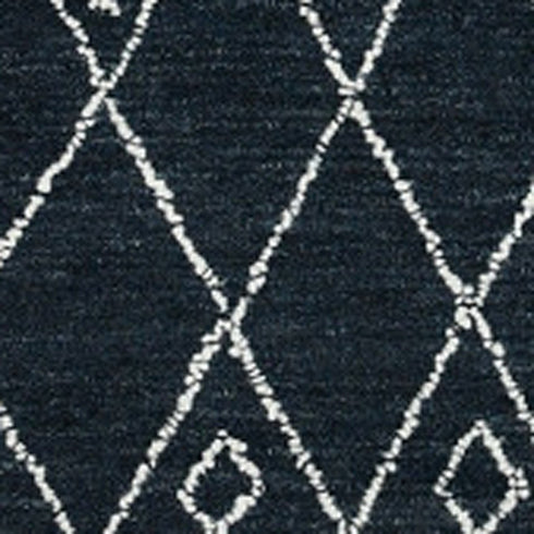 8' X 10' Charcoal And Ivory Wool Southwestern Hand Hooked Area Rug