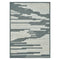9' X 13' Blue And Ivory Wool Abstract Hand Hooked Area Rug