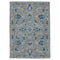 8' X 10' Gray Blue And Ivory Wool Floral Medallion Hand Hooked Area Rug