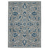 8' X 10' Gray Blue And Ivory Wool Floral Medallion Hand Hooked Area Rug