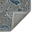 8' X 10' Gray Blue And Ivory Wool Floral Medallion Hand Hooked Area Rug
