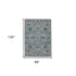 8' X 10' Gray Blue And Ivory Wool Floral Medallion Hand Hooked Area Rug