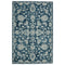 8' X 10' Teal Gray And Ivory Wool Floral Medallion Hand Hooked Area Rug