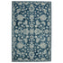 8' X 10' Teal Gray And Ivory Wool Floral Medallion Hand Hooked Area Rug
