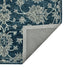 8' X 10' Teal Gray And Ivory Wool Floral Medallion Hand Hooked Area Rug