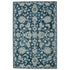 8' X 10' Teal Gray And Ivory Wool Floral Medallion Hand Hooked Area Rug