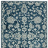 8' X 10' Teal Gray And Ivory Wool Floral Medallion Hand Hooked Area Rug