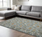 9' X 13' Orange Gray And Ivory Wool Floral Medallion Hand Hooked Area Rug