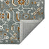 9' X 13' Orange Gray And Ivory Wool Floral Medallion Hand Hooked Area Rug