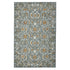 9' X 13' Orange Gray And Ivory Wool Floral Medallion Hand Hooked Area Rug