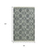 9' X 13' Gray And Ivory Wool Geometric Hand Hooked Area Rug
