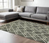 8' X 10' Dark Gray And Ivory Wool Geometric Hand Hooked Area Rug