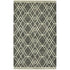 8' X 10' Dark Gray And Ivory Wool Geometric Hand Hooked Area Rug