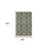 8' X 10' Dark Gray And Ivory Wool Geometric Hand Hooked Area Rug