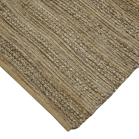 8' X 10' Brown And Beige Jute Striped Flatweave Handmade Area Rug