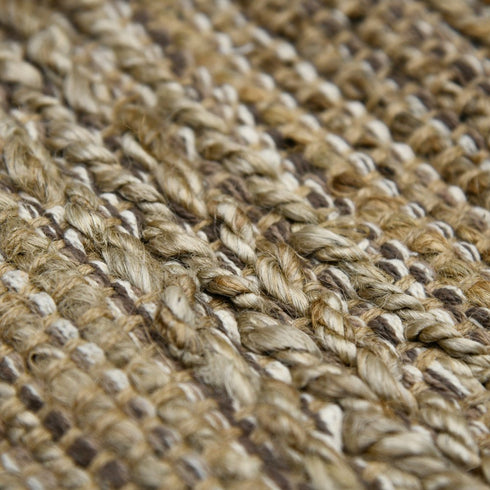 8' X 10' Brown And Beige Jute Striped Flatweave Handmade Area Rug