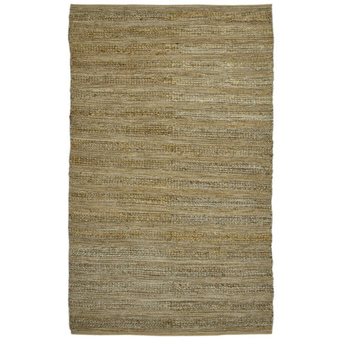 8' X 10' Brown And Beige Jute Striped Flatweave Handmade Area Rug