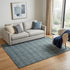 5' X 8' Blue And Ivory Wool Plaid Hand Woven Area Rug