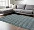 5' X 8' Blue And Ivory Wool Plaid Hand Woven Area Rug