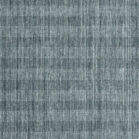 5' X 8' Blue And Ivory Wool Plaid Hand Woven Area Rug