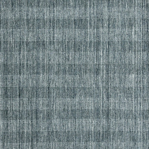 5' X 8' Blue And Ivory Wool Plaid Hand Woven Area Rug