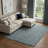 5' X 8' Blue And Ivory Wool Plaid Hand Woven Area Rug