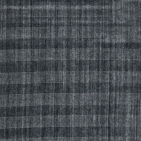 5' X 8' Charcoal And Gray Wool Plaid Hand Woven Area Rug