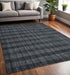 5' X 8' Charcoal And Gray Wool Plaid Hand Woven Area Rug