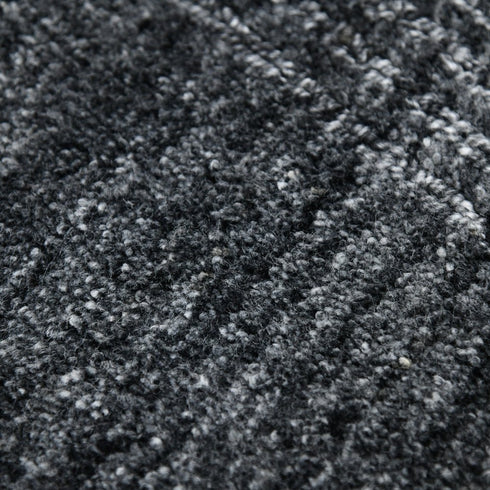 5' X 8' Charcoal And Gray Wool Plaid Hand Woven Area Rug