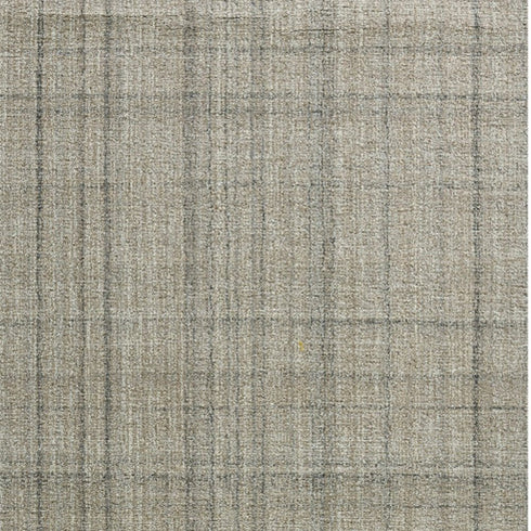 8' X 10' Brown And Gray Wool Plaid Hand Tufted Area Rug
