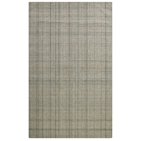 8' X 10' Brown And Gray Wool Plaid Hand Tufted Area Rug