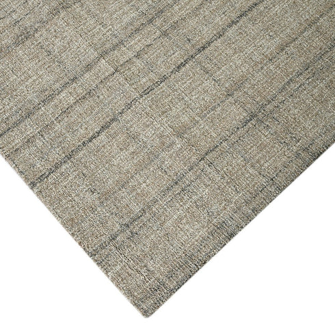 8' X 10' Brown And Gray Wool Plaid Hand Tufted Area Rug