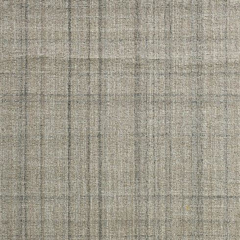 8' X 10' Brown And Gray Wool Plaid Hand Tufted Area Rug
