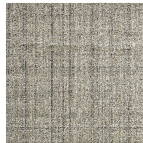 8' X 10' Brown And Gray Wool Plaid Hand Tufted Area Rug