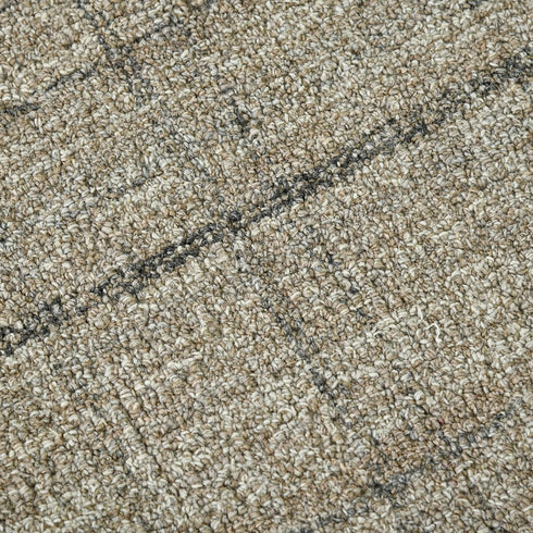 8' X 10' Brown And Gray Wool Plaid Hand Tufted Area Rug