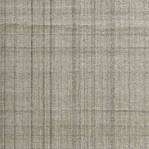 8' X 10' Brown And Gray Wool Plaid Hand Tufted Area Rug