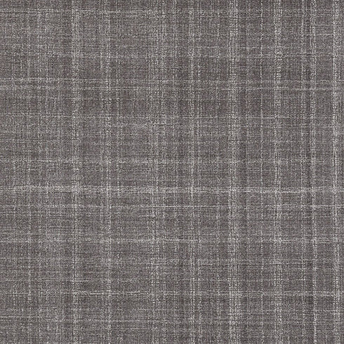9' X 12' Graphite And Ivory Wool Plaid Hand Tufted Area Rug