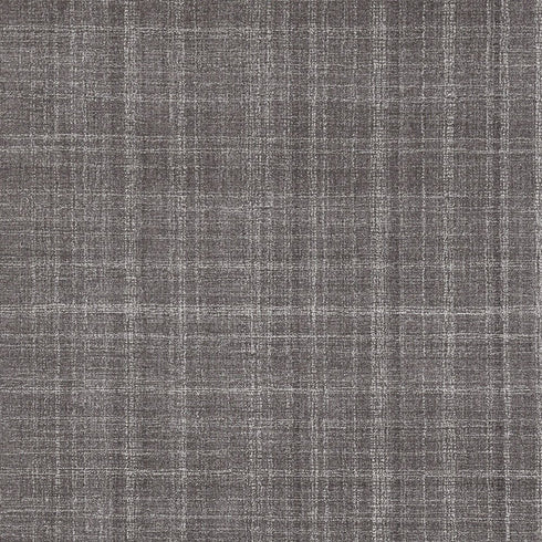 9' X 12' Graphite And Ivory Wool Plaid Hand Tufted Area Rug