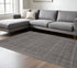 9' X 12' Graphite And Ivory Wool Plaid Hand Tufted Area Rug