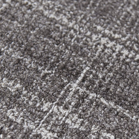 9' X 12' Graphite And Ivory Wool Plaid Hand Tufted Area Rug