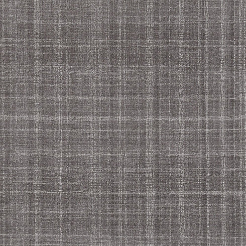 9' X 12' Graphite And Ivory Wool Plaid Hand Tufted Area Rug