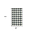 8' X 10' Dark Gray And Ivory Wool Plaid Hand Tufted Area Rug