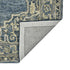 8' X 10' Denim Blue And Ivory Wool Oriental Hand Tufted Area Rug