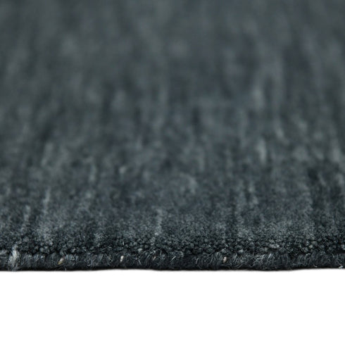 5' X 8' Dark Gray Wool Hand Woven Area Rug