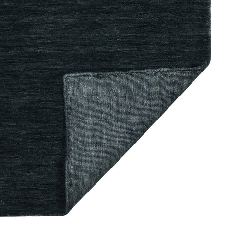 5' X 8' Dark Gray Wool Hand Woven Area Rug